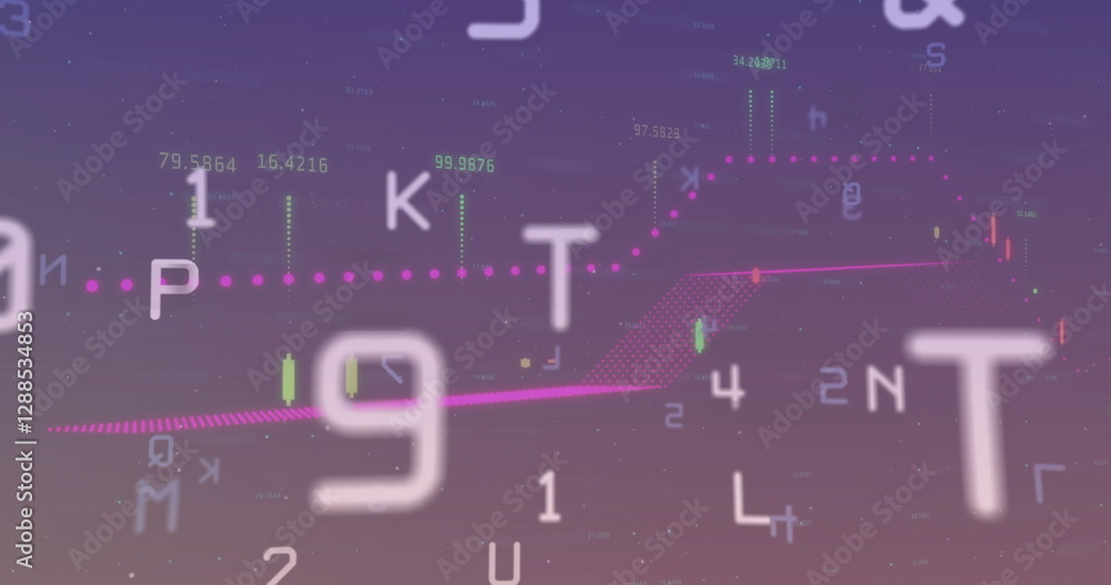 Poster image of data processing on purple background
