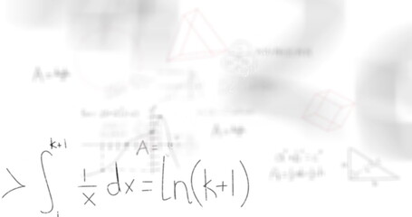 Image of mathematical data processing on white background