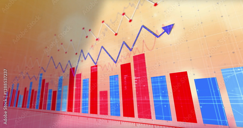 Aufkleber image of digital data processing over statistics