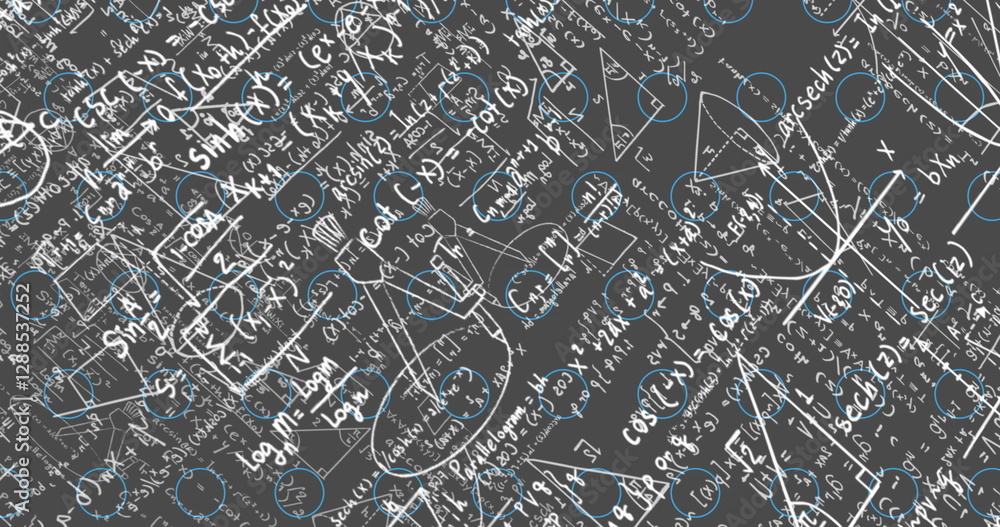 Poster image of scientific data processing over dark background