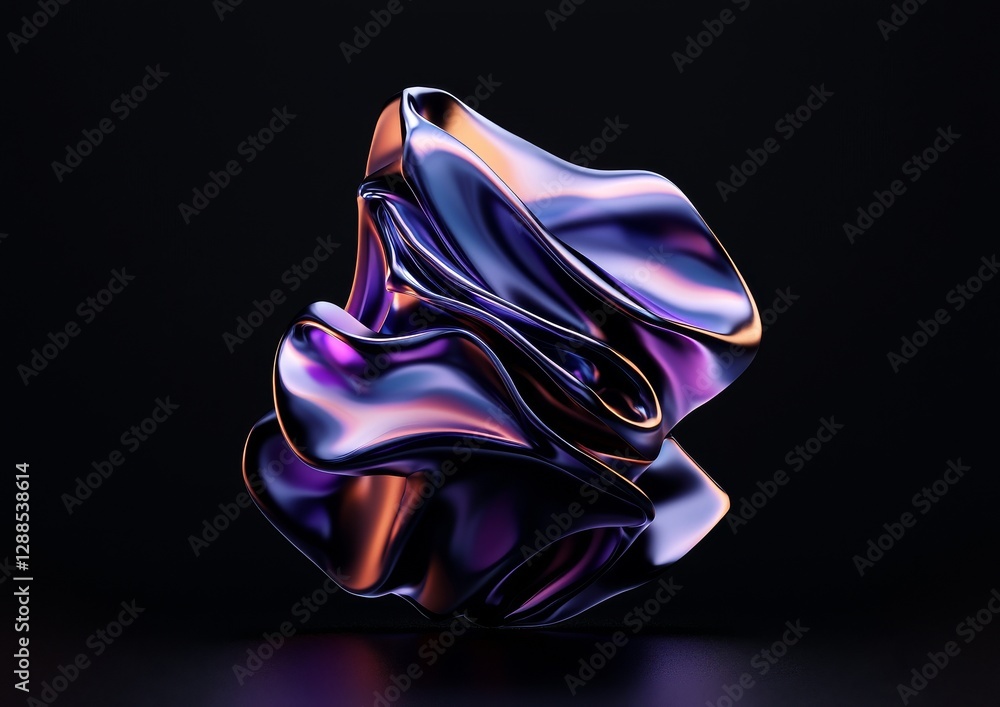 Poster modern illustration featuring a twisted shape set against a background design in abstract 3d renderi