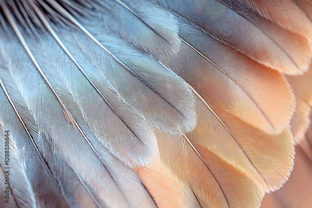 Aufkleber Close-up of bird feathers, showing texture and color gradient.