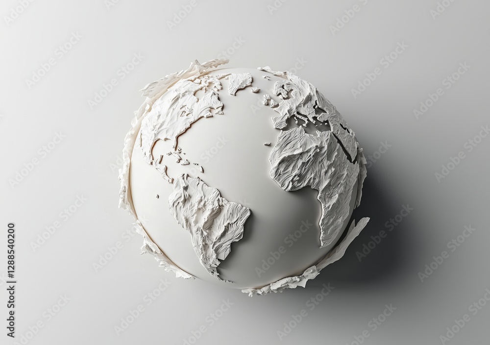 Poster a white world with a white background serves as the backdrop for a creative minimal paper idea, visu