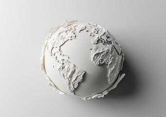 A white world with a white background serves as the backdrop for a creative minimal paper idea, visualized through 3D rendering and illustration