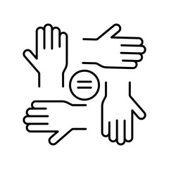 Inclusion black line icon.