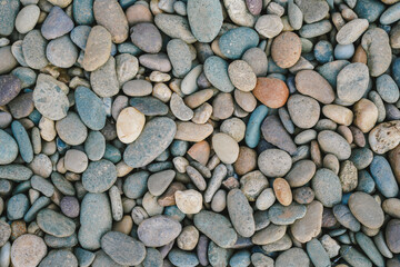 Pebbles stone or river stone  background with vintage filter 