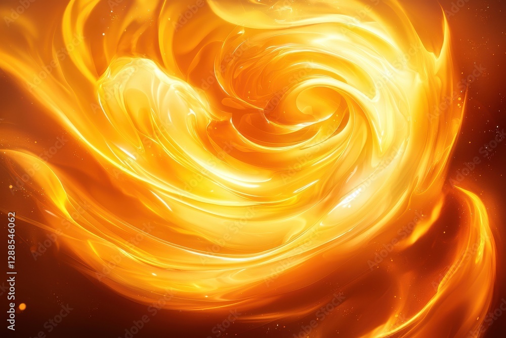 Poster a vibrant swirl of golden flames, creating a mesmerizing and dynamic visual effect that evokes warmt