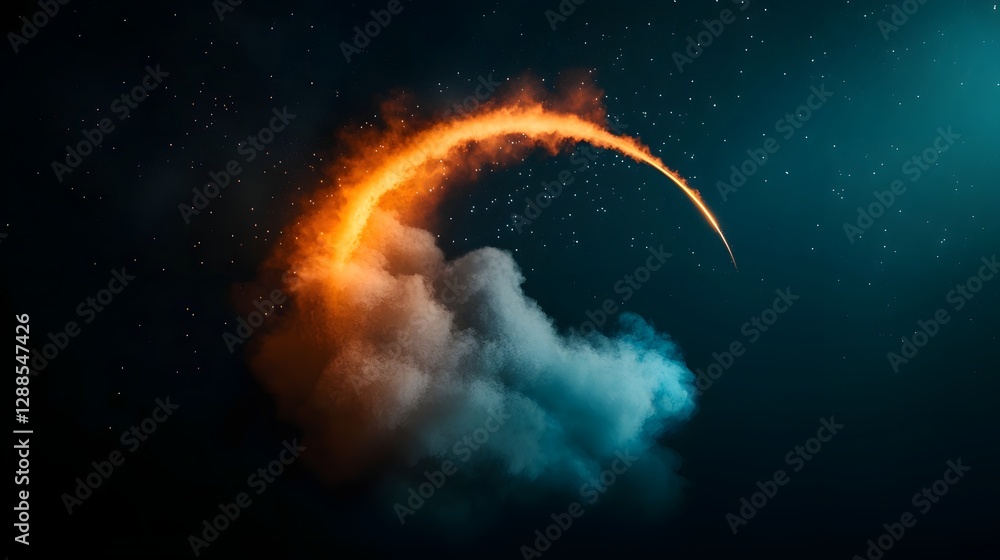 Poster cosmic wormhole drawing in bright stardust in vast open space of the universe captivating surreal ce