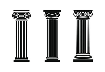 Obraz premium Set of pillar vector illustration on white background