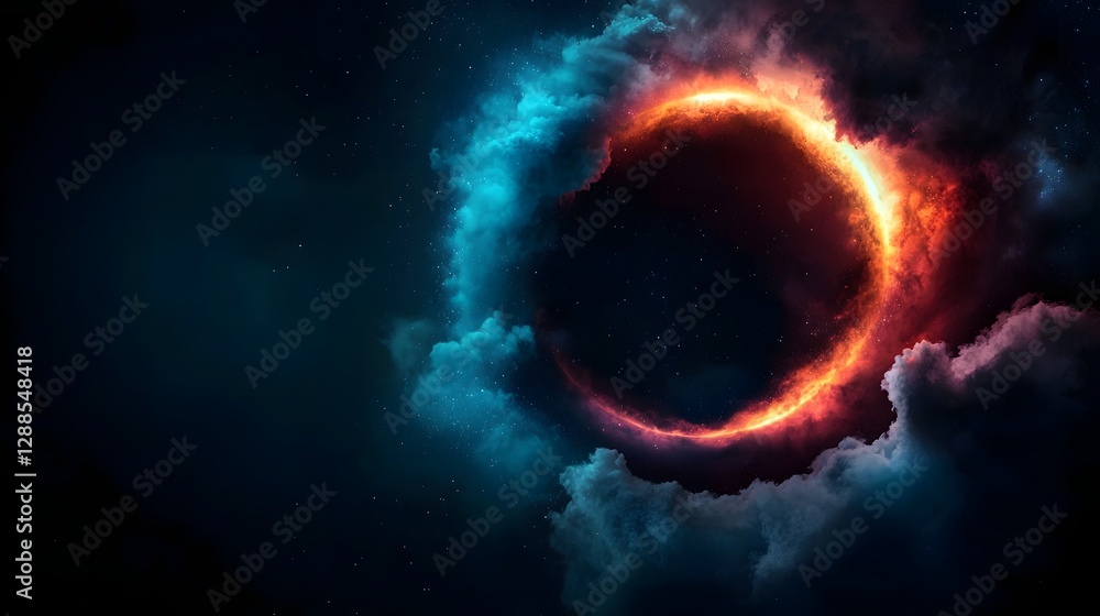 Poster cosmic wormhole pulling in bright stardust infinite depth in open space mysterious celestial vortex 