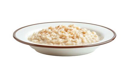 morning oatmeal in a bowl with additives on a transparent background 