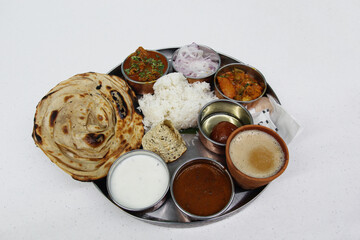 North indian thali plate in Delhi airport