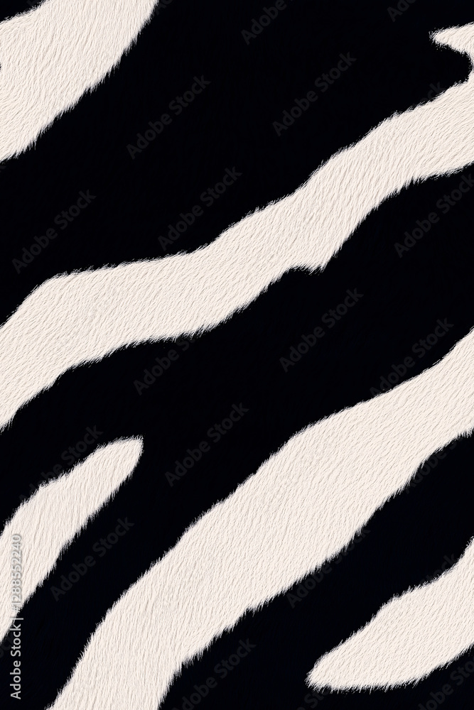 Poster zebra stripes: a high-angle close-up captures the intricate pattern of black and white stripes of a 