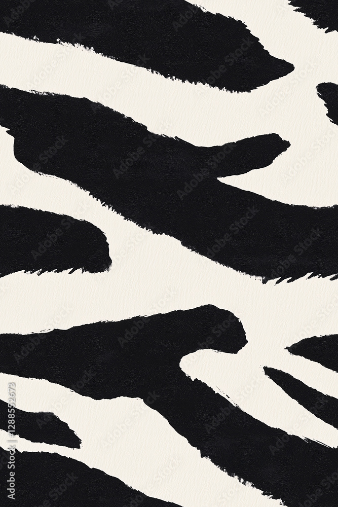 Poster monochrome zebra stripe pattern: striking monochrome zebra stripe pattern, a visually captivating de