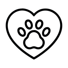 Pet Adoption Paw Heart Icon