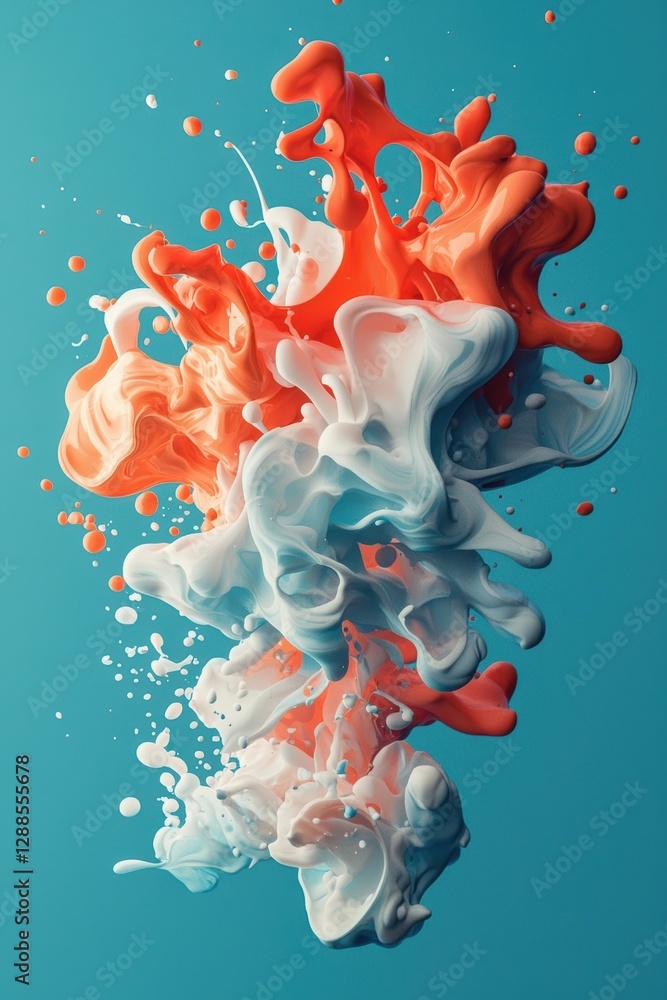 Aufkleber generative ai featuring fluid shapes in red, white, blue colors, creating a dynamic visual impact.