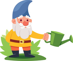 Garden gnome holding watering can