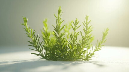 High Detailed Rosemary Plant Isolated on White Background Showcasing Greenery