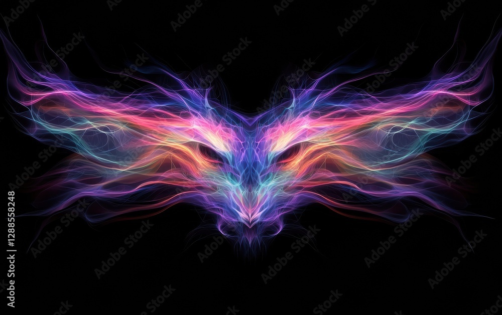 Poster generative ai abstract with geometric shapes and vibrant colors, showcasing dynamic energy and creat