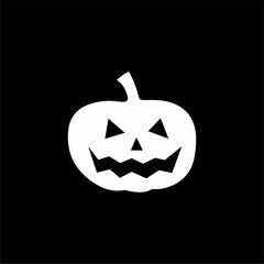 Halloween Pumpkin Icon- A minimalist vector design featuring a classic Halloween pumpkin with a spooky carved face. Perfect for Halloween, autumn, and spooky-themed projects.