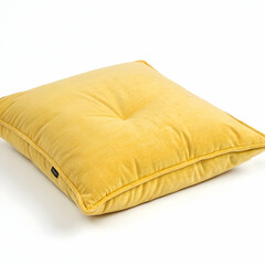 yellow cushion isolated on white
