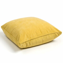 yellow cushion isolated on white