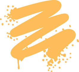 Graffiti spray yellow stroke vector illustration
