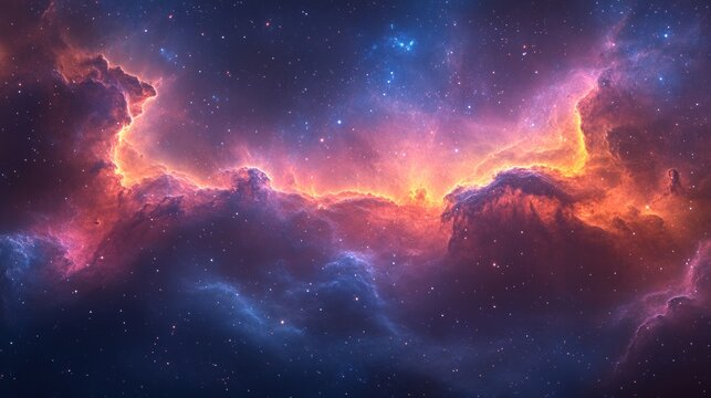 Otherworldly Nebula, A Galactic Tapestry of Color and Light.
