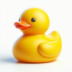 large yellow rubber duck against a white background
