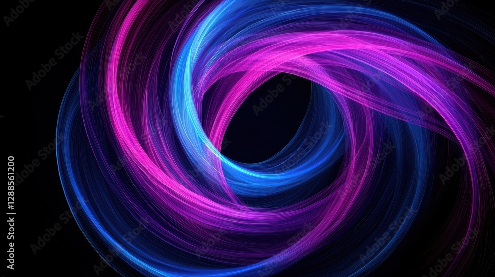 Poster abstract fluid art with blue and pink swirls creating dynamic patterns.