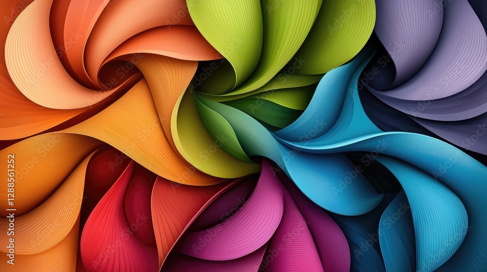 Poster vibrant swirling patterns in abstract art digital creation colorful design studio setting aesthetic 