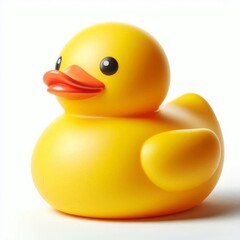 large yellow rubber duck against a white background