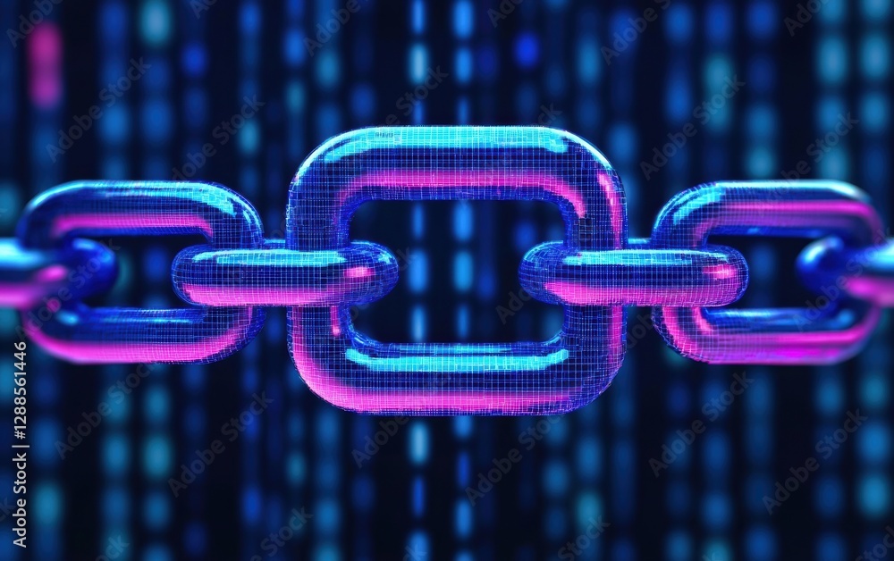 Poster chain link technology, digital security, and cryptography.