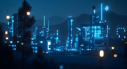 Representing a city surrounded by advanced technology and digital industries, it suggests the idea of ​​building a digital city in the future that will be run by high-tech automation.