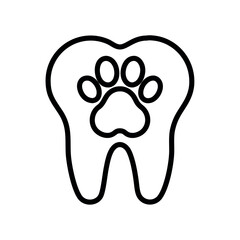 Pet Dental Tooth Paw Icon
