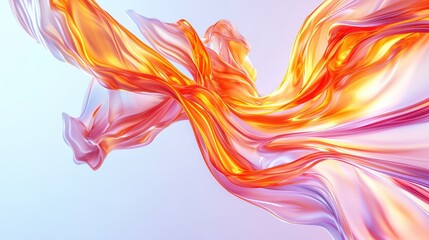 Fototapeta premium Dynamic abstract waves of color in motion digital art vibrant energy studio environment close-up viewpoint