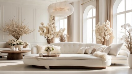 minimalist living room with white walls and a wooden floor.