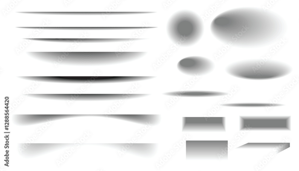 Leinwandbilder Square and rectangle box shadow. set of paper or packing box shadow effects. realistic overlay and transparent shadows vector set. different realistic soft grey shades