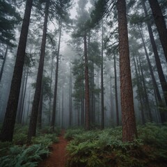 Fototapeta premium forest in fog