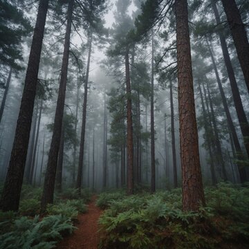 forest in fog