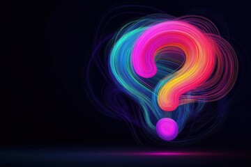 Continuous design question mark symbol in colorful style.