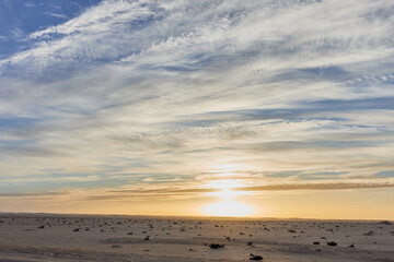 sunrise over the desert