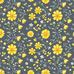 Obraz premium pattern, flower, seamless, floral, vector, wallpaper, design, leaf, illustration, decoration, nature, ornament, art, texture, plant, vintage, spring