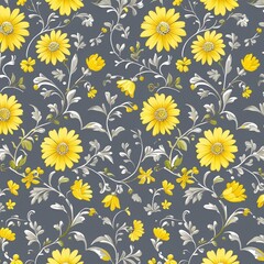 Obraz premium pattern, flower, seamless, floral, vector, wallpaper, design, leaf, illustration, decoration, nature, ornament, art, texture, plant, vintage, spring