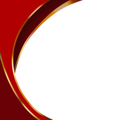 Obraz premium Red and gold certificate corner border element for footer header background.