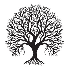Obraz premium Beautifully Crafted Tree of Life in Black Silhouette