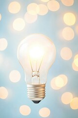 Bulb bright light glowing softly in a serene atmosphere.