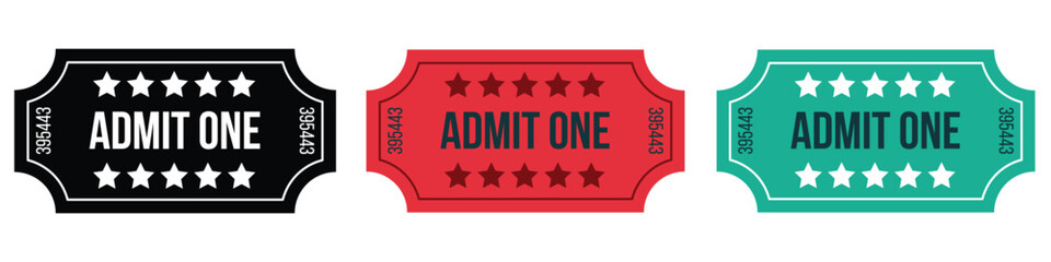 Ticket icon set. ticket cinema movie theater film vector icon. ticket glyph icon. Ticket admit icon set. Movie ticket stub sign. Line raffle ticket icon.