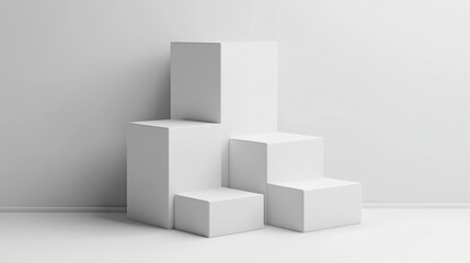 White Cubes Mockup Minimalist.