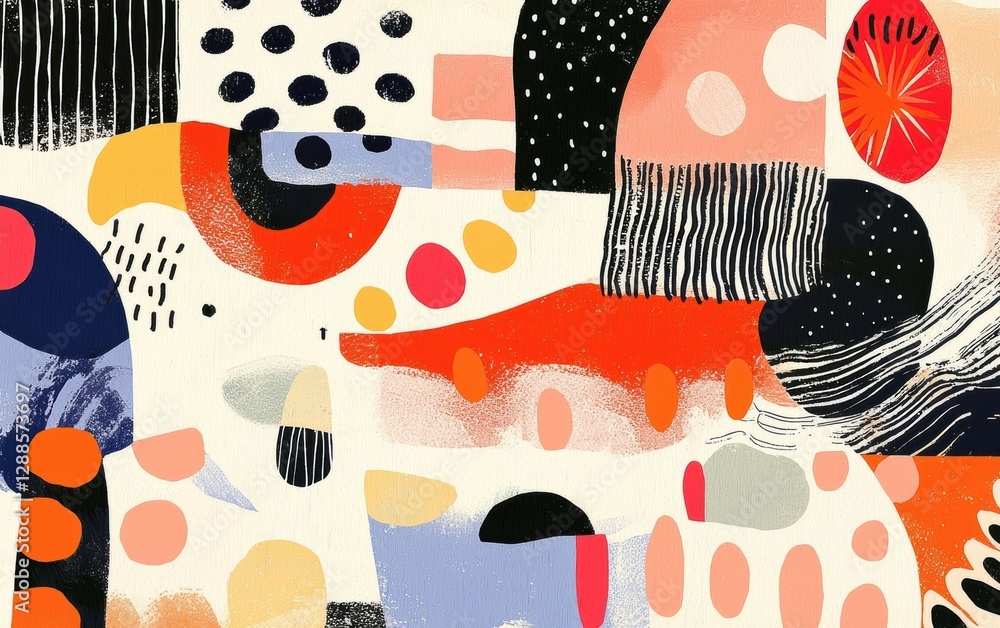 Poster embark on a joint adventure with this abstract global pattern art.